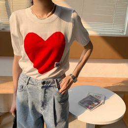 Women Love Star Cartoon Print Casual T-Shirts Short Sleeve O-Neck Tee Summer Female Tops 100% Cotton Knit Harajuku 210527