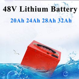 Brand cells 48v 20Ah/24Ah/28Ah/32Ah Lithium pack battery with BMS for 1000w electric scooter 1500w backcup power+3A charger