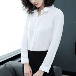 여성 블라우스 패션 쉬폰 블라우스 긴 소매 셔츠 검은 OL OL OL TOPS OFFICE LADY SHIRTS BLUSAS 2060 50 210521