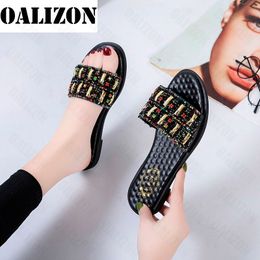 Women Slippers Size 31-45 Couple Shoes Summer 2021 Bling Casual Flats Shoes Cosy Soft Sandals Walking Flip Flops Femme