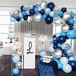 102pcs Retro Colour Navy Blue Balloon Arch Garland Kit Baby ShowerWedding Hawaiian Party Birthday Ballons Globos Decoration 210626