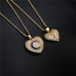 Pendant Necklaces BUY Crystal Cubic Zirconia Heart For Women Fashion Gold Colour Wedding Necklace Promise Gift