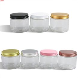 20 x 180ml Empty Clear PET Jars Aluminum Lids 6oz Transparent Plastic Cosmetic Contaier with sealgoods qty