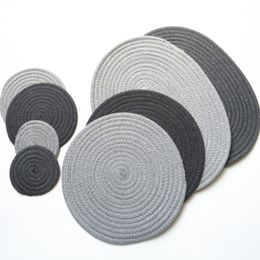 30x40cm ellipse Cotton cord kitchen table placemat, cup mat, heat insulation pads 30cm Round Coaster