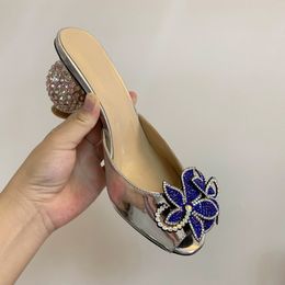 2021 Women Ladies Genuine Real Leather High Heels Summer Sandals Bead 3D Flower Flip-flops Slipper Slip-on Wedding Dress Gladiator Shoes Diamond Ballots 21J4Pr531