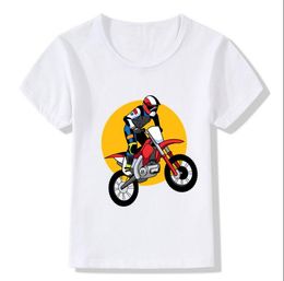 Motorcycle Motocross Rider Cool Boys T-shirts Summer Fashion Kids T shirt Streetwear Toddler Baby Girls Clothes Children Tops