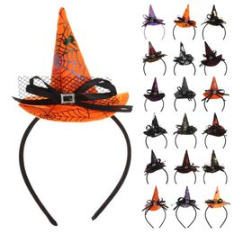 Halloween Headband Pumpkin Spider Web Hair Hoop Witch Cosplay Headdress Halloween Party Props Kids Girl Hair Accessories