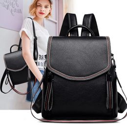 Outdoor Bags Kmuysl Stylish Simple Women's Backpack Ultra Light Waterproof High Quality Leather Student Bag