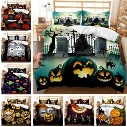 Bedding Sets Home Cute Halloween Set For Kids Boys Girls Pumpkin Ghost Festival Themed Duvet Cover With Pillowcases