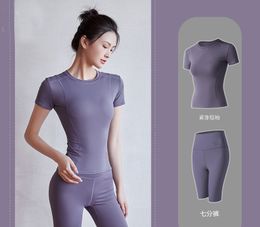 Two Pieces 2021 Women Tracksuits Sports Brand Yoga Set Abrasion Penetration Resistance, Quick Drying Slim-fit High-quality Materials Summer Suit