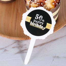 Other Festive & Party Supplies 18 Pcs 50th Cake Toppers Creative Cupcake Picks Decorations