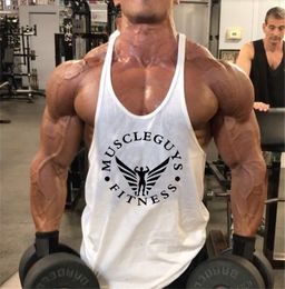 Muscle guys Gym Stringer Tank Tops Mens Sleeveless Shirt tanktops Bodybuilding and Fitness Men's Gyms Singlets workout Clothes