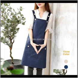 Aprons Textiles & Gardenwaterproof Flower Shop Coffee Business Home Cleaning Apron For And Women Barber Men Kitchen Garden Drop Delivery 202