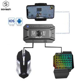 bluetooth converters NZ - Plug and Paly Gamepad PUBG Mobile Controller Gaming Keyboard Mouse Converter For Android Phone Adapter for IOS Support Bluetooth H1126