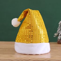 Santa Claus Sequin Party Hats Adults Kids Colourful Christmas Hat for New Year Festival Holiday Decorations Ornaments Gifts Supplies