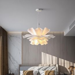 Pendant Lamps Nordic Flower Chandelier Lights Warm Bedroom Room Girl's Hanging Simple Modern Restaurant Dining Decor Lamparas