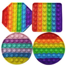 Rainbow Circle Square Heart Octagon Push Fidget Toys Halloween Christmas Kids Toddler Gift Bubble Poppers Board Sensory Stress Relief Educational Puzzle H11WACF