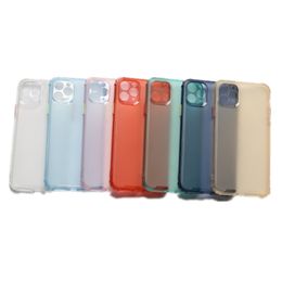 Cell Phone Cases for iphone 12 pro max mini 11 Colorfull Button Frosted TPU Soft Anti-fall Protective Case 10 Colors