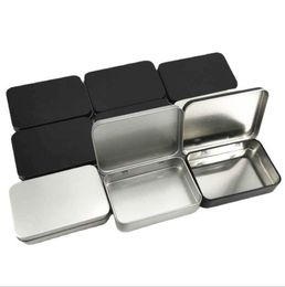 500pcs Mini Tin Gift Box Small Empty Black Metal Storage Boxes Case Organizer for Money Coin Candy Keys Playing Card