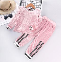 Autumn Baby Girl Clothes Clothing Sets Velvet Long-sleeve Top +Pants 2PCS Christmas Outfits Girls Suits