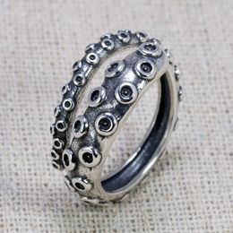 s925 Sterling Octopus Ring Men and Women Thai Silver Whole Jewellery for Lovers