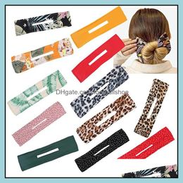 Jewellery Tiktok Same Headbands Updo Tools Bow Tie Band, Printing Hairpin, Magic Clip, Rotating Belts, Hair Ornament 9163 Drop Delivery 2021 T