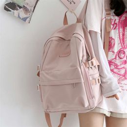 Waterproof Nylon Women Backpack Multi-Pocket Student Rucksack Female Travel Bag Book Schoolbag For Teenage Girl Boys Satchel 210929