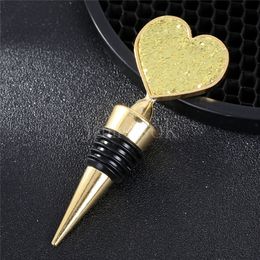 wedding guest souvenirs Australia - Bar Tools Heart Wine Bottle Stopper Golden Wines Stoppers Wedding Guests Valentines Souvenirs for-Boyfriend dd962