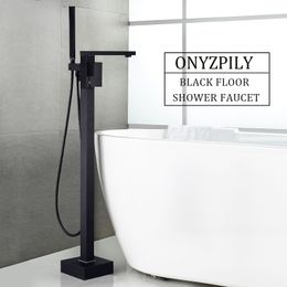 Bathroom Bathtub Faucet Standing Chrome Bathtub Shower Faucet 360 Rotation Swivel Spout with Flexible Hand Tap Mixer Shower