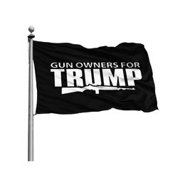Gun Owners for Trump 3x5ft Flags 100D Polyester Banners Outdoor Vivid Colour High Quality With Two Brass Grommets