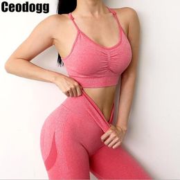 Women Seamless Yoga Set Fitness Outfit Sports Suits Gym Clothing High Waist Running Squat Proof Leggings Workout Pants Sportwear