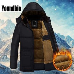 Men Jacket Solid Colour Casual Fashion Slim Warm Fleece M-5XL Windproof Waterproof High Quality 211126