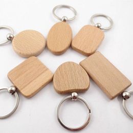 2021 Beech Keychain Party Supplies Spot Blank Solid Wood Keychains Wooden Custom Creative Holiday Small Gift