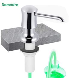 Samodra Liquid Soap Dispenser with Extension Tube Build In kitchen Accessories Chrome detergent dispenser Hand for Kitchen 211206