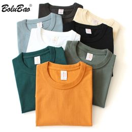 BOLUBAO Fashion Brand Men Solid Colour T Shirt Men's Cotton Short Sleeves T-shirt Male Round Neck Stylish Simplicity Tee Shirt To 210324