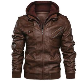 Descuento Chaqueta Con Capucha De Cuero Con Capucha De Los Hombres 2022 en  venta en DHgate.com