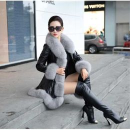 Winter Women's Faux Fur High Quality Faux Sheepskin Coats Keep Warm With Fur Collars Slim Female Furs Plus Size T191109