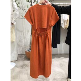 VANOVICH Korean Style Women's Dress Summer Solid Colour Cotton Ladies Hollow Temperament Women Clothing 210615