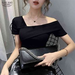 Fashion Hollow Out T-shirt Women Korean Clothes Summer White Black Tops Ropa Mujer Bottoming Shirt Tees 10060 210506