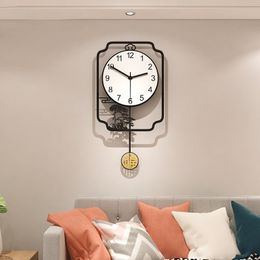 Wall Clocks Large Clock Vintage Welcoming Pine Chinese Style Fashion Art Creative Home Decor Pendulum Orologio Parete