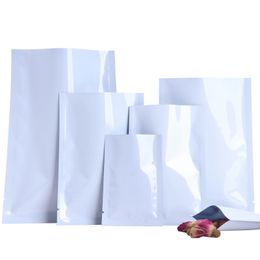 White Aluminium Foil Open Top Food Grade Packing Bags Power and Liquid Classified Packaging Bag 100pcs/lot Three Sides Sealing