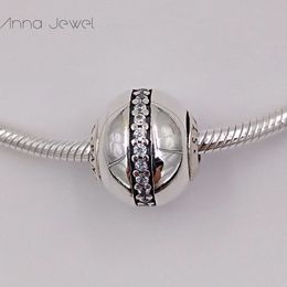 Essence series STABILITY Clear CZ Pandora Charms for Bracelets DIY Jewlery Making Loose Beads Silver Jewelry wholesale  796018CZ
