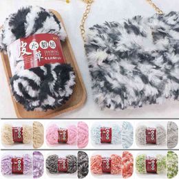 1PC 100g/Roll Faux Fur Yarn Hair Mohair Wool Cashmere for Hand Knitting Crochet Sweater Thread Baby Clothes Scarf Fluffy Mink Yarn Y211129