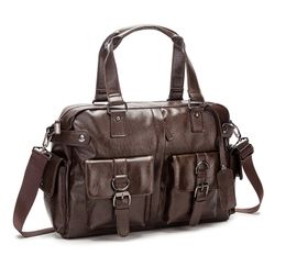 Men Business Travel Handbags High Quality Women Leather Casual Duffle Bag sac de Travelling Big Office Crossbody Bags For Male