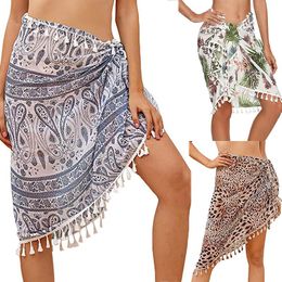 Women's Swimwear Women Summer Beach Dress Ladies Wrap Cover Up Chiffon Swimsuit Skirts Plus Size Beachwear 2021 Dresses Badpak