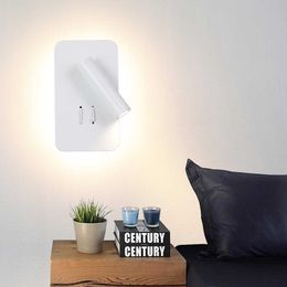 LED Wall Lamps Reading 3W 6W Strip light Back light bedroom Study living room Sconce Adjustable With Switch Bedside Wall light 210724