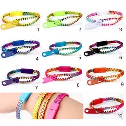 Fidget Zip bracelet wristband cell phone straps candy bracelets Popular Wrist Band Toys Stress Reliever Autism Anxiety Reducer Reusable