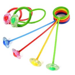 Outdoor Games LED Random Colours Flashing Jumping Ball Fun Toy Balls for Kids Child Sport Movement Ankle Skip Colour Rotating Bouncing Ball