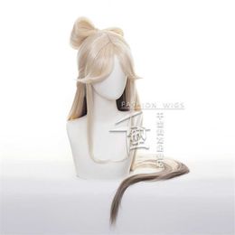 Game Genshin Impact Cosplay Halloween Ningguang Wig Ning guang Hair Y0913