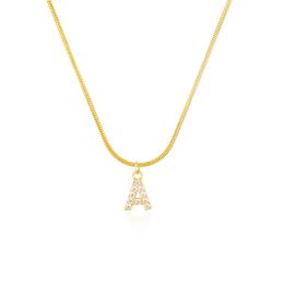 Necklace Gold Initial Pendant Necklace For Women Gold Chain Cute Charms Tennis Necklace Collier Alphabet Necklaces Jewelry Friends Gift 6957